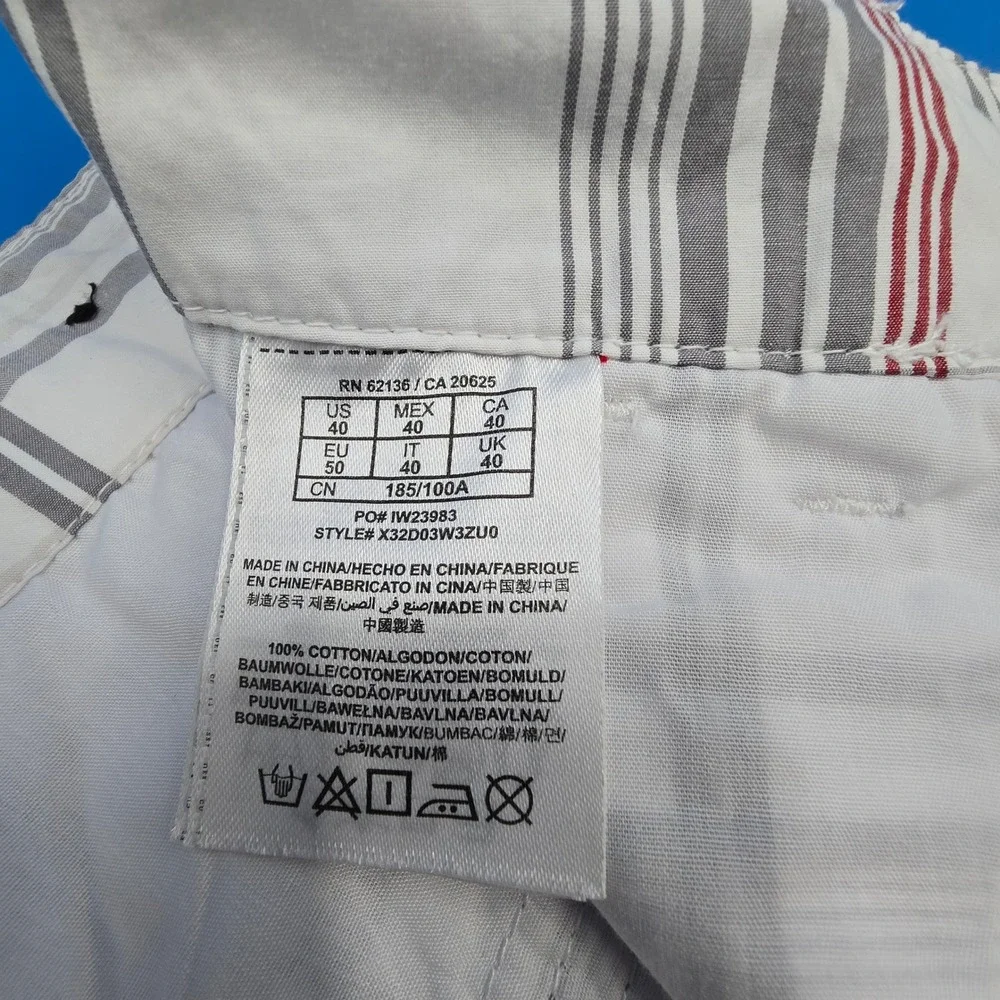 Guess Men's Plaid Flat Front Shorts White Red Grey Size 40‎ 11.5